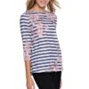 MULTIPLES 3/4 SLEEVE BATEAU NECK SIDE BUTTON TOP - Image 4