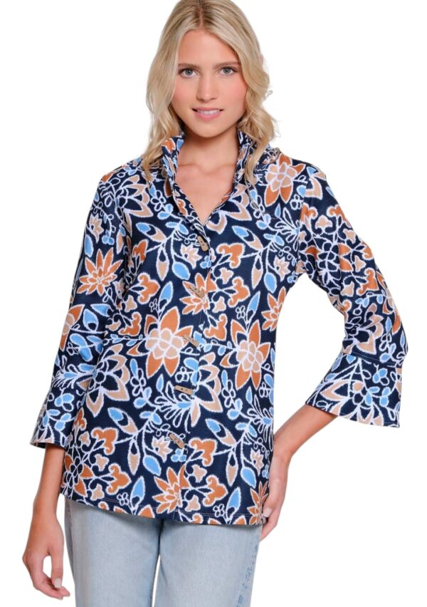 MULTIPLES 3/4 FLOUNCE SLEEVE PRINT JACKET - Image 2