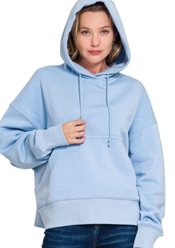 ZENANA OVERSIZED KANGAROO POCKET FLEECE HOODIE - Image 3