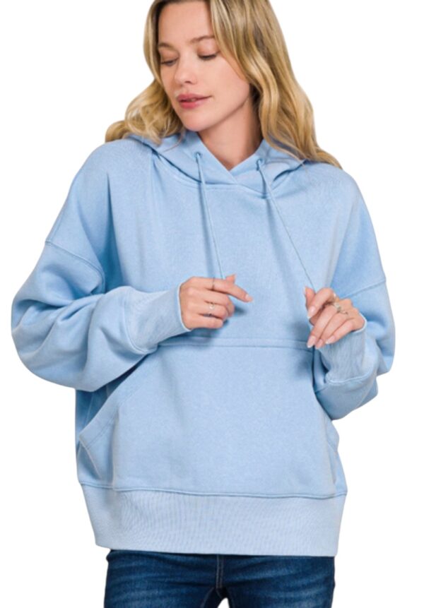 ZENANA OVERSIZED KANGAROO POCKET FLEECE HOODIE - Image 2