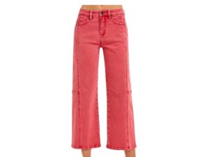 RISEN JEANS HIGH RISE CROP WIDE BARREL JEAN