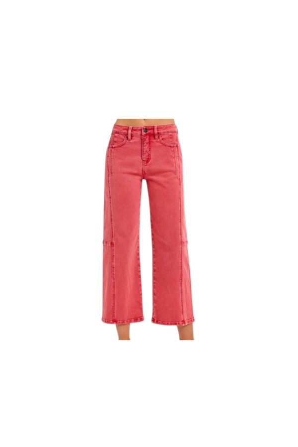 RISEN JEANS HIGH RISE CROP WIDE BARREL JEAN