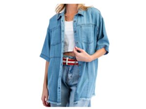 EASEL BUTTON DOWN WASHED CHAMBRAY SHIRT