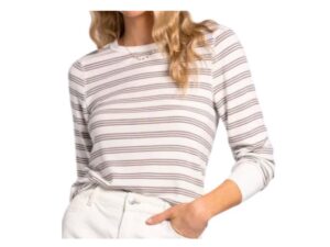 THREAD & SUPPLY STACY TOP WHITE/TAUPE STRIPE