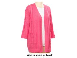 SOUTHERN LADY POINTELLE OPEN CARDIGAN SWEATER