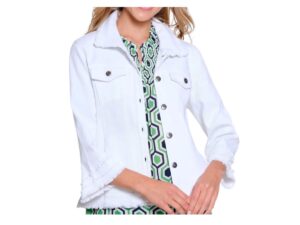 MULTIPLES FRINGE TRIM BUTTON FRONT JACKET