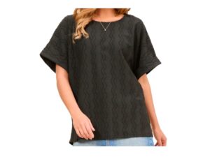 ANDREE DOLMAN SLEEVE TEXTURED KNIT TOP