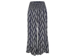 ETHYL NAVY/WHITE FLOWY WIDE LEG PANT