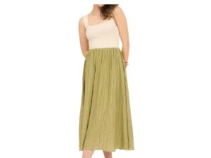 BLUPEPPER KNIT TANK MIDI WITH COTTON SKIRT