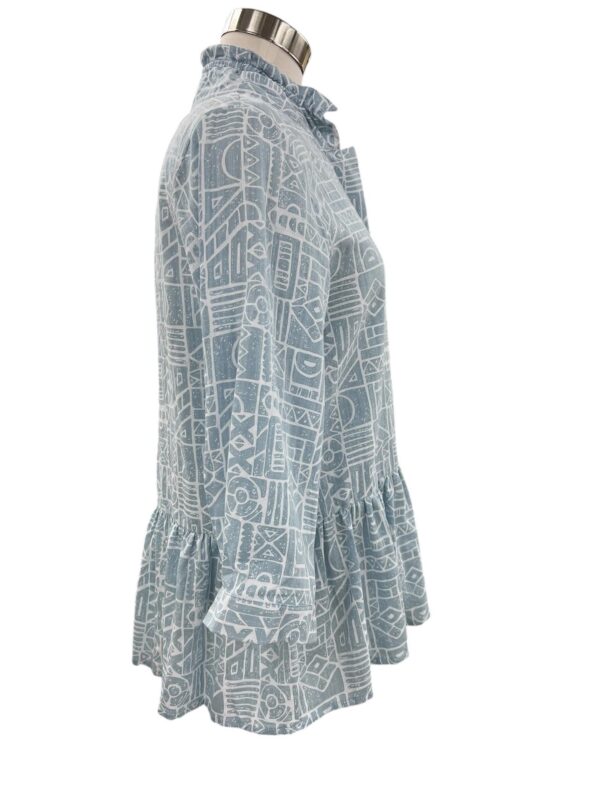 ETHYL GRAY/WHITE PEPLUM BLOUSE - Image 4