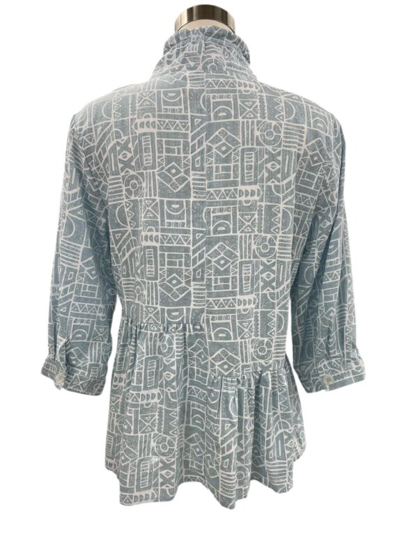 ETHYL GRAY/WHITE PEPLUM BLOUSE - Image 3