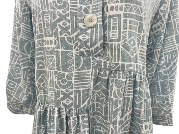 ETHYL GRAY/WHITE PEPLUM BLOUSE - Image 6