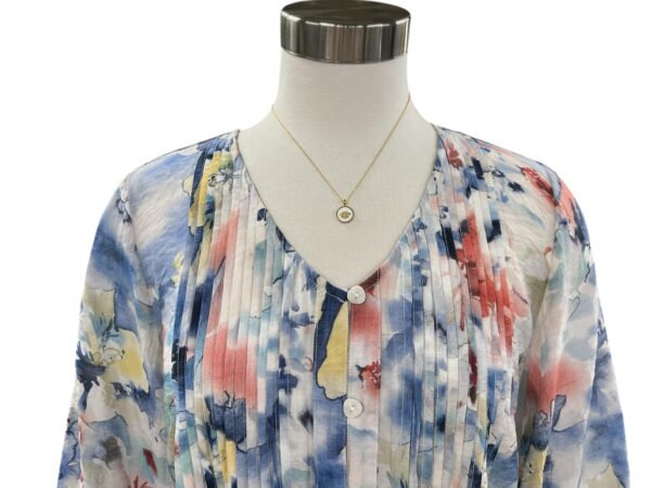 ETHYL PEACH FLORAL PLEAT FRONT BLOUSE - Image 3