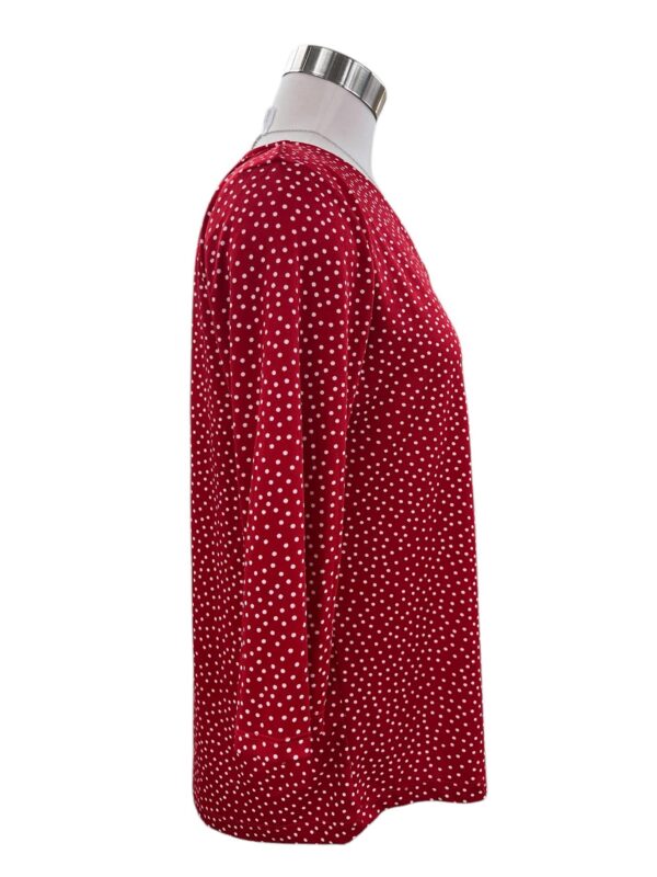 SOUTHERN LADY 3/4 SLEEVE V-NECK DOT PRINT TOP - Image 7