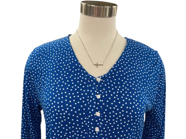 SOUTHERN LADY 3/4 SLEEVE V-NECK DOT PRINT TOP - Image 2