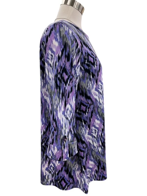 SOUTHERN LADY 3/4 SLEEVE GEO PRINT TOP - Image 2