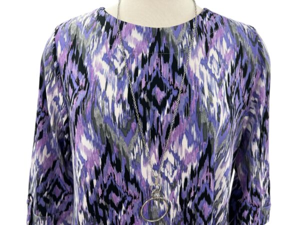 SOUTHERN LADY 3/4 SLEEVE GEO PRINT TOP - Image 4