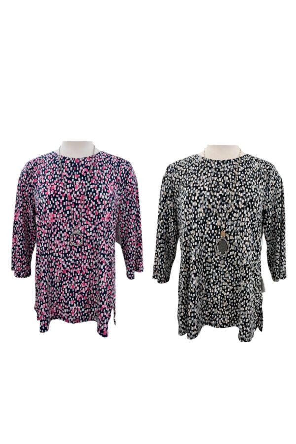 SOUTHERN LADY 3/4 SLEEVE ROUND NECK PRINT TOP
