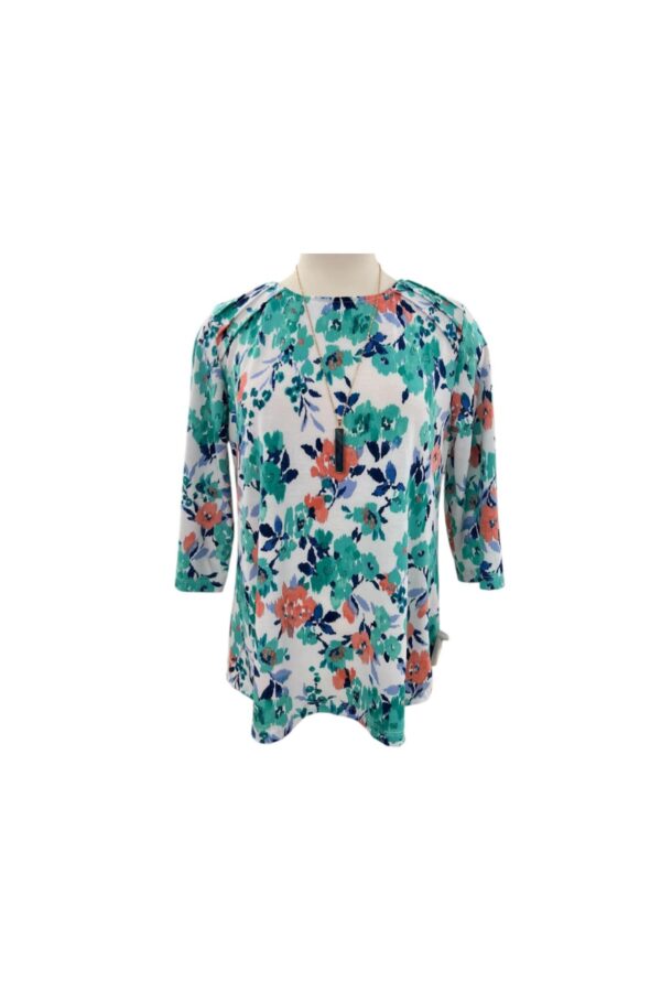 SOUTHERN LADY 3/4 SLEEVE FLORAL PRINT TOP