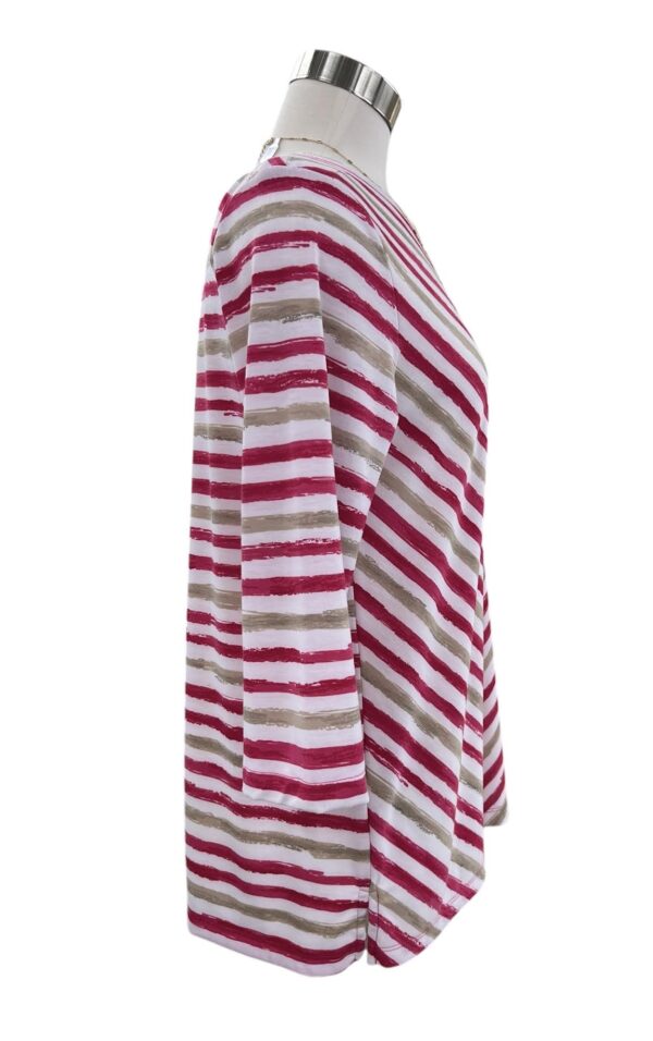 SOUTHERN LADY 3/4 SLEEVE CHEVRON STRIPE TOP - Image 3