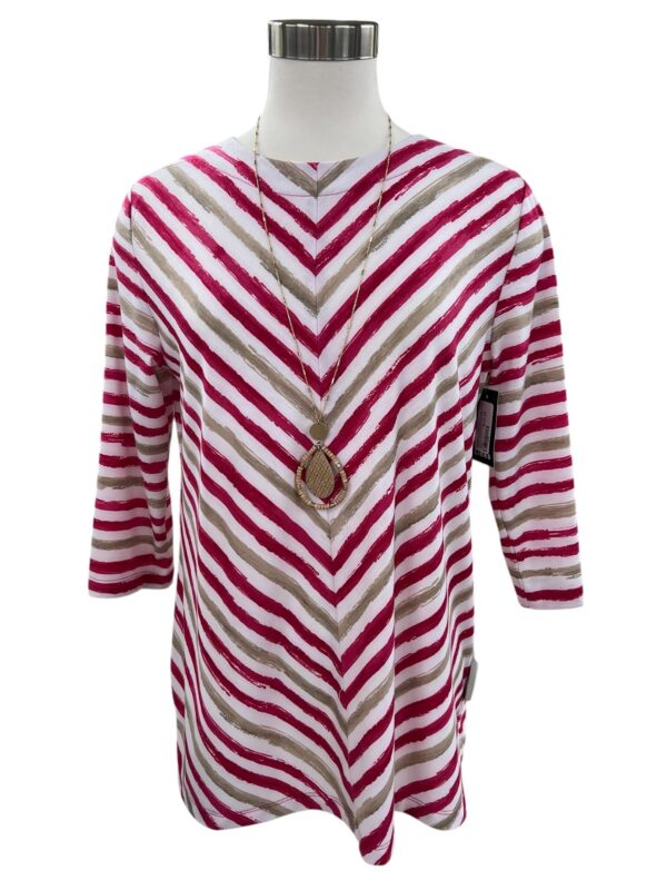 SOUTHERN LADY 3/4 SLEEVE CHEVRON STRIPE TOP - Image 2