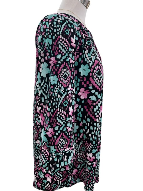SOUTHERN LADY 3/4 SLEEVE FLORAL/GEO PRINT TOP - Image 3
