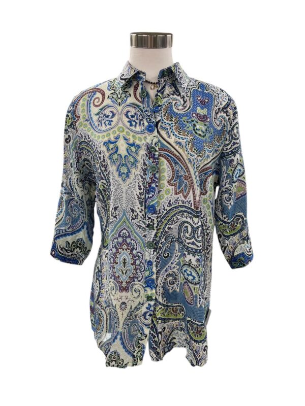 ETHYL PAISLEY TOP WITH MULTIPLE BUTTONS - Image 2