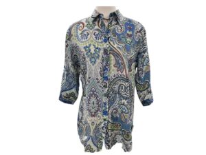 ETHYL PAISLEY TOP WITH MULTIPLE BUTTONS