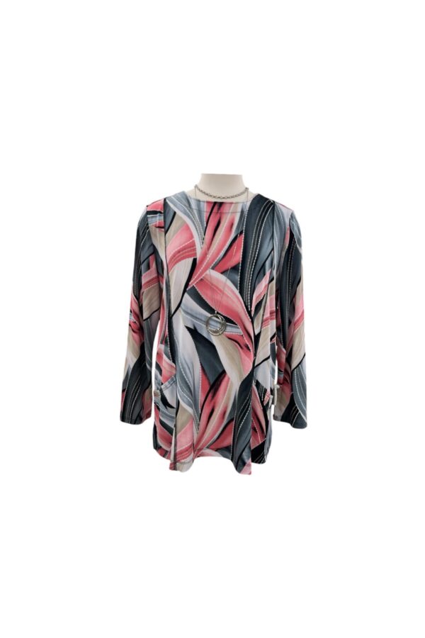 SOUTHERN LADY 3/4 SLEEVE SWIRL PRINT TOP