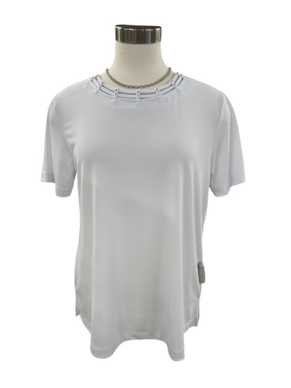 SOUTHERN LADY SHORT SLEEVE TOP WITH NECK DETAIL - Image 2