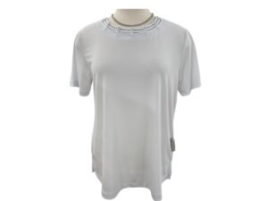 SOUTHERN LADY SHORT SLEEVE TOP WITH NECK DETAIL