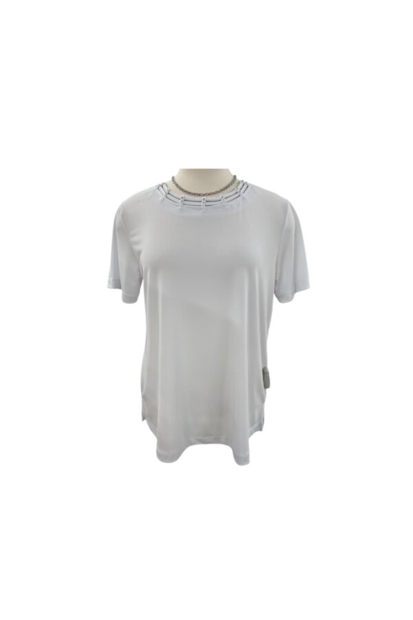 SOUTHERN LADY SHORT SLEEVE TOP WITH NECK DETAIL