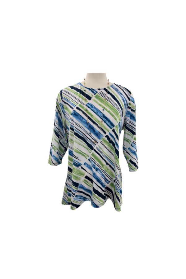 SOUTHERN LADY 3/4 SLEEVE ANGLE STRIPE TOP