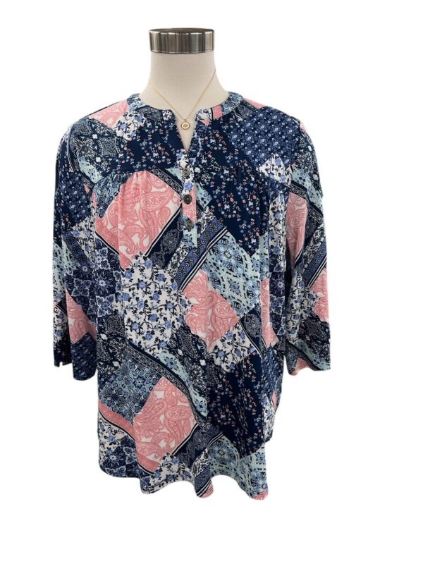 SOUTHERN LADY 3/4 SLEEVE PATCH PRINT TOP - Image 2