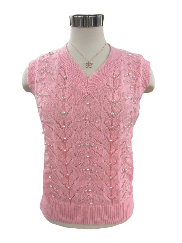 BIBI PEARL EMBELLISHED SWEATER VEST - Image 4