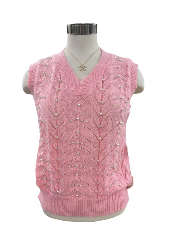 BIBI PEARL EMBELLISHED SWEATER VEST - Image 3