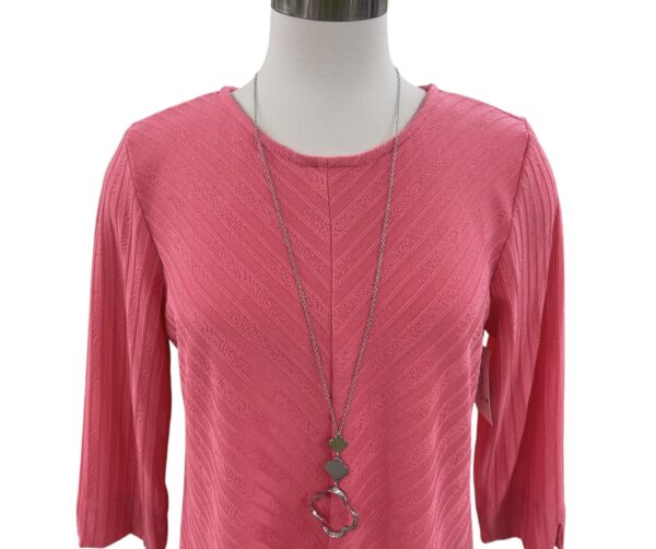 SOUTHERN LADY 3/4 SLEEVE CHEVRON KNIT TOP - Image 3