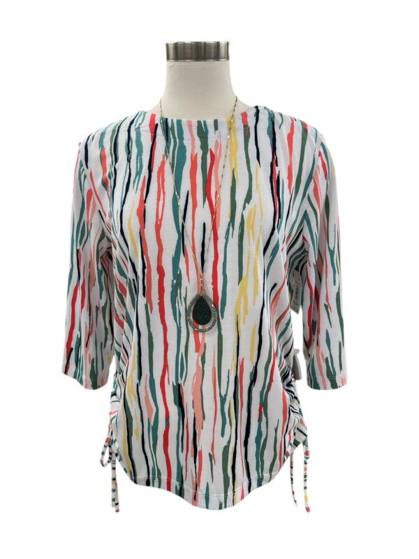 SOUTHERN LADY 3/4 SLEEVE VERTICAL PRINT TOP - Image 3