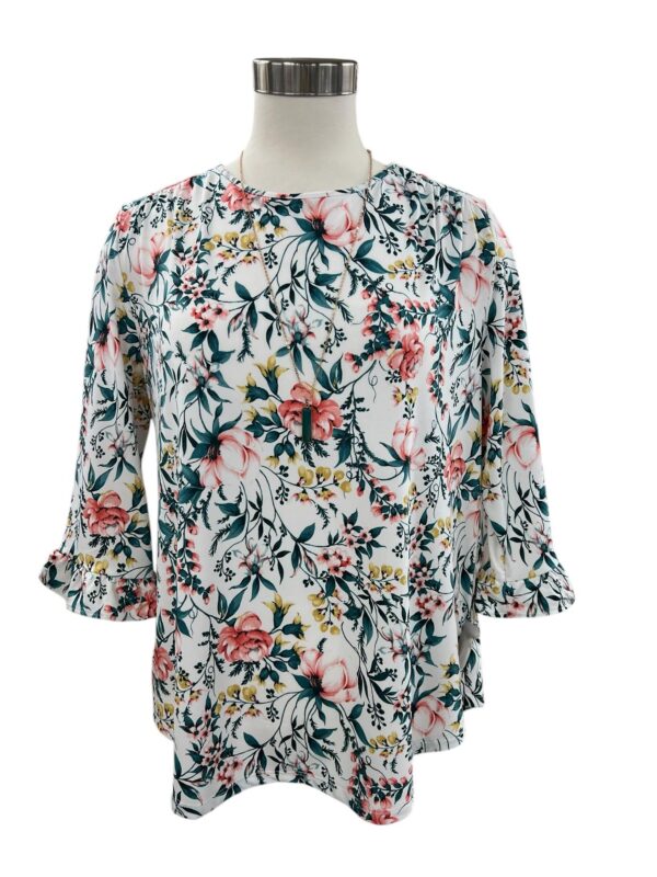 SOUTHERN LADY 3/4 SLEEVE FLORAL PRINT TOP - Image 2