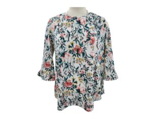SOUTHERN LADY 3/4 SLEEVE FLORAL PRINT TOP