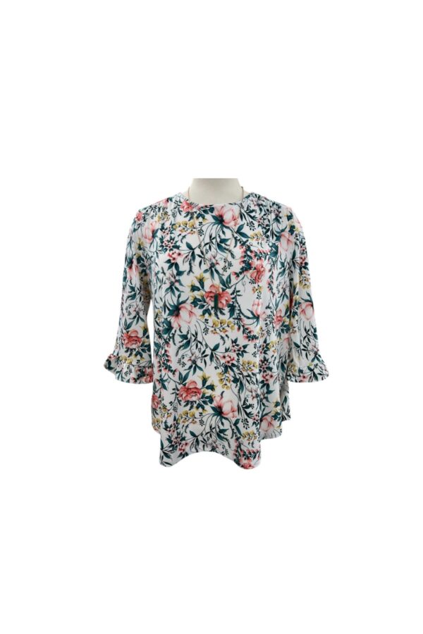 SOUTHERN LADY 3/4 SLEEVE FLORAL PRINT TOP