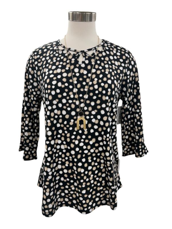 SOUTHERN LADY 3/4 SLEEVE POLKA DOT PRINT TOP - Image 3