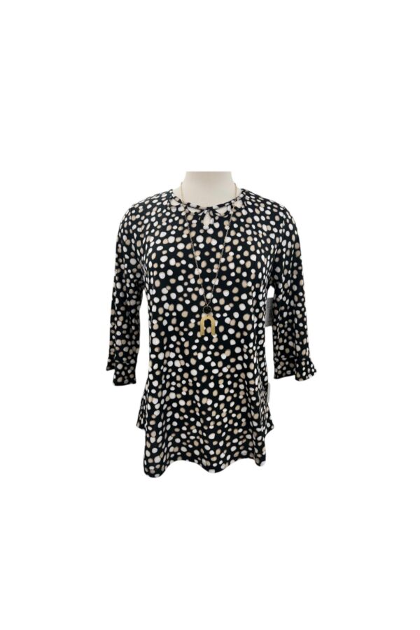 SOUTHERN LADY 3/4 SLEEVE POLKA DOT PRINT TOP