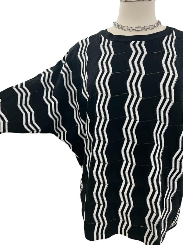 SOUTHERN LADY DOLMAN SLEEVE ZIGZAG STRIPE SWEATER - Image 5