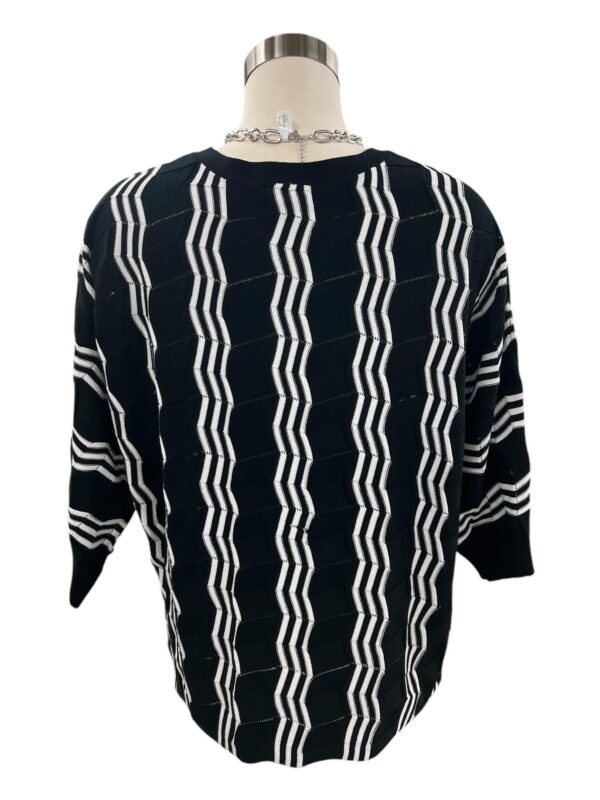 SOUTHERN LADY DOLMAN SLEEVE ZIGZAG STRIPE SWEATER - Image 3