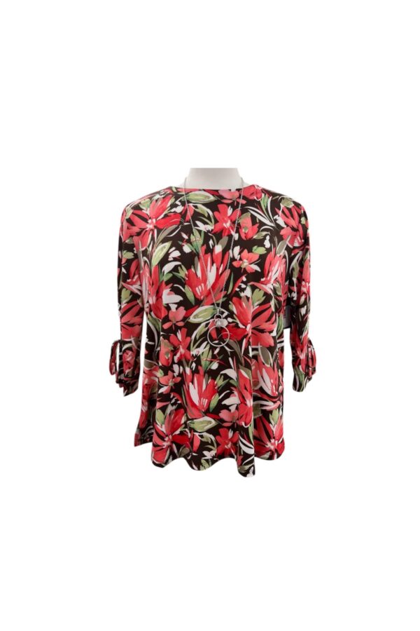 SOUTHERN LADY 3/4 SLEEVE FLORAL PRINT TOP