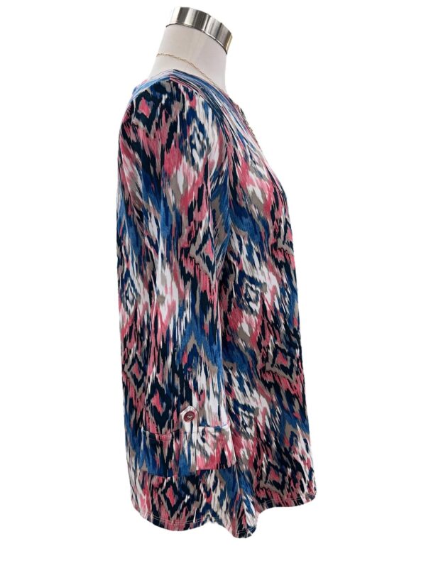 SOUTHERN LADY 3/4 SLEEVE GEO PRINT TOP - Image 5