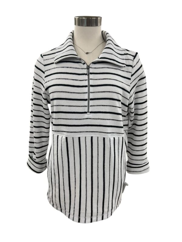 HABITAT WEEKEND TERRY STRIPED QUARTER ZIP - Image 4