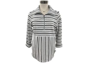HABITAT WEEKEND TERRY STRIPED QUARTER ZIP
