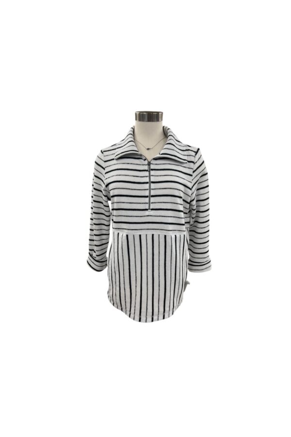 HABITAT WEEKEND TERRY STRIPED QUARTER ZIP